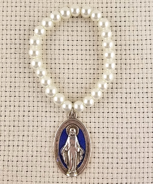 "Heaven Sent" Large OMPH Medal Pearl Bracelet - The National Shrine of
