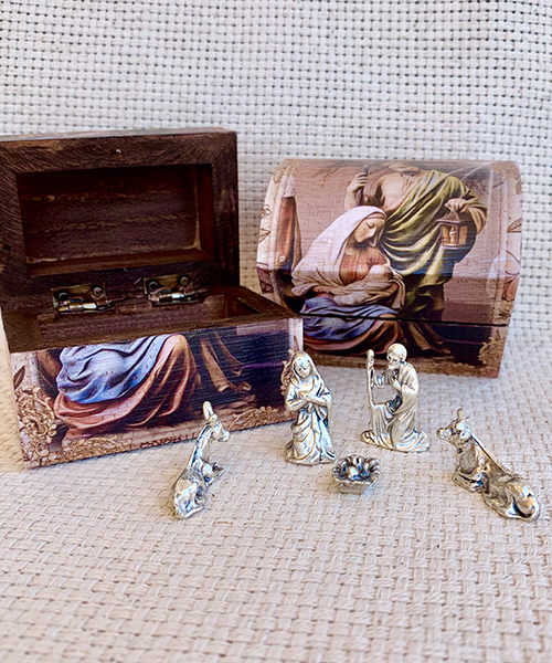 Wooden Box Nativity Set