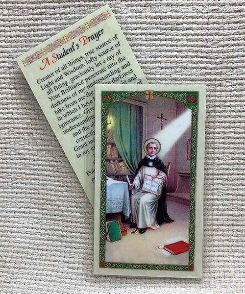 St. Thomas Aquinas Student's Prayer Card