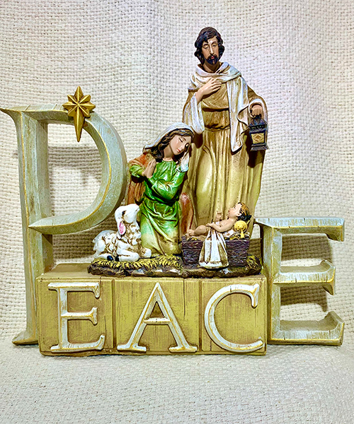 Holy Family PEACE nativity statue