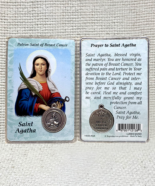 St. Agatha prayer card
