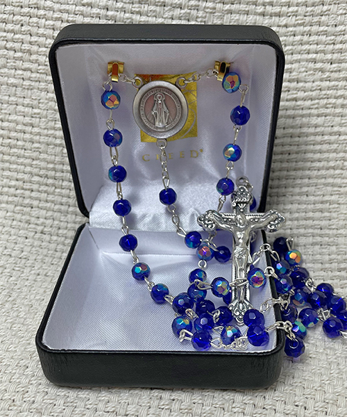 Blue Miraculous Medal rosary