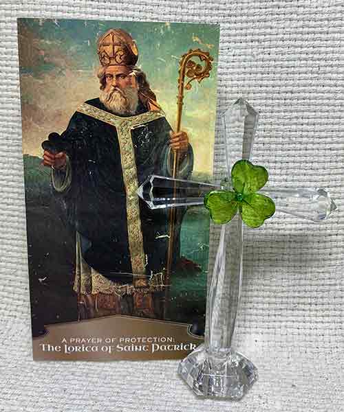 St Patrick and Shamrock Cross set
