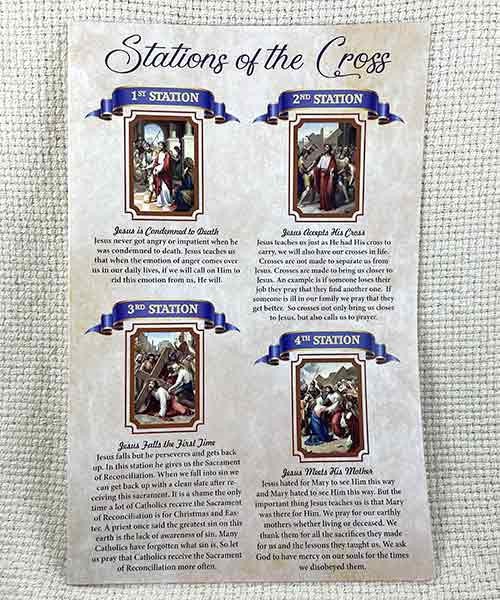Stations of the Cross prayer card