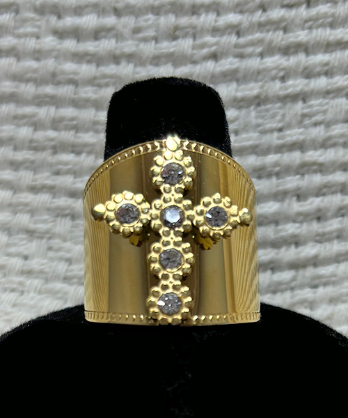 Cross Cuff Adjustable Ring