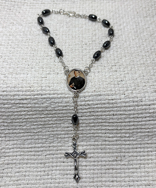 Seelos hematite auto rosary