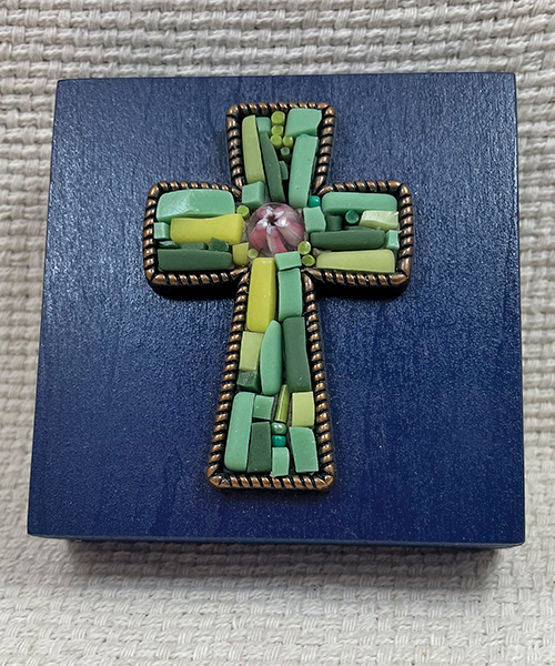 Lizano mini glass mosaic cross