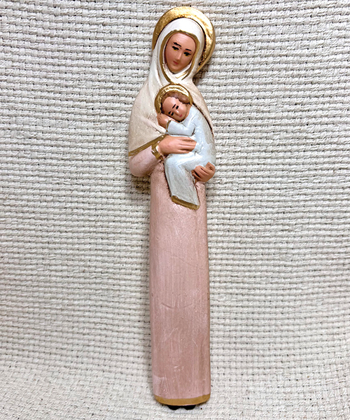 Blush Madonna and Child statue