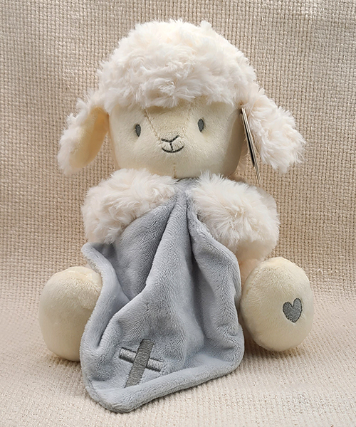Seated goodnight prayer lamb plush